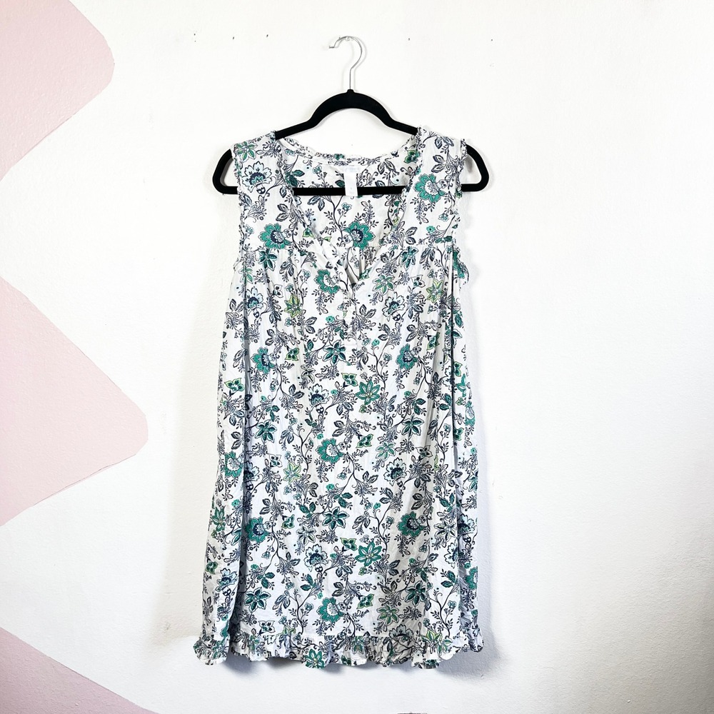 Adonna Nightgown Sz Small White Cotton Ruffle Cottagecore Tradwife